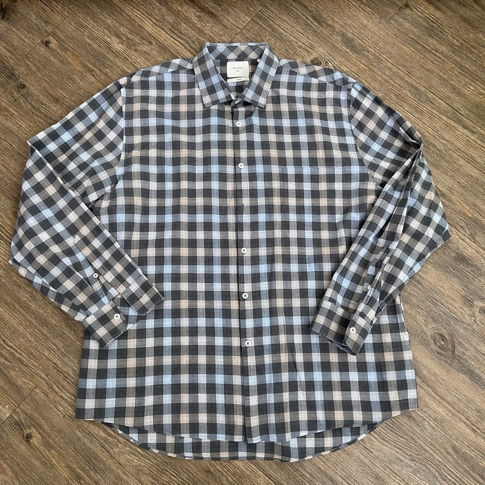 Mens Billy Reid Plaid Standard Fit‎ Long Sleeve Preppy Classic Button Up 2XL XXL